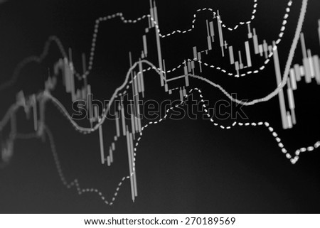 Stock finance business diagram on the screen