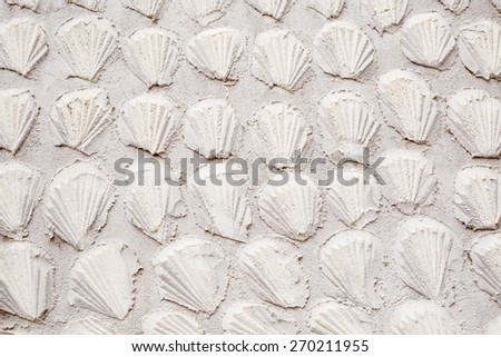 Cement texture pattern of shell icon wall