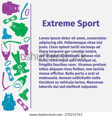 Advertising card for extreme sport, vector illustration