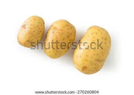 Raw potato isolated on white, with clipping path Royalty-Free Stock Photo #270260804