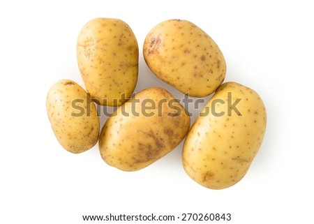 Raw potato isolated on white, with clipping path Royalty-Free Stock Photo #270260843