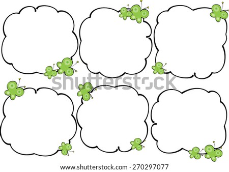 green butterflies with speech bubble
