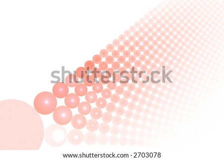 Red abstract balls large background over white with copyspace