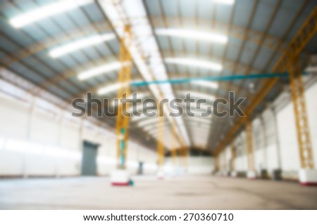 Blurred empty warehouses background