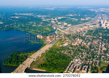 Washington DC aerial view in USA United states