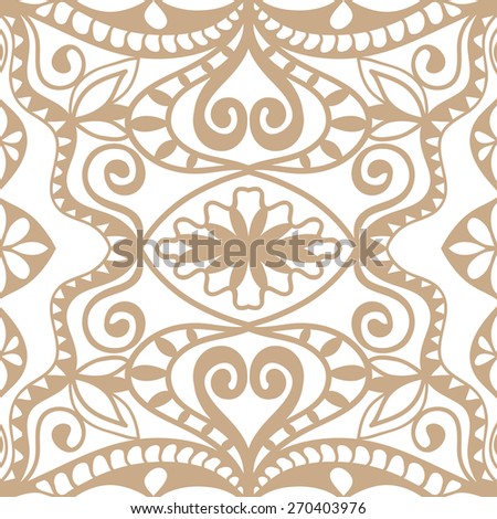 Graphic seamless pattern. Hand drawn ethnic tribal ornament, lace fabric texture. Vector geometric background