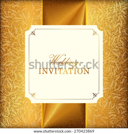 Vector wedding card or invitation with floral ornament background. Perfect as invitation or announcement.