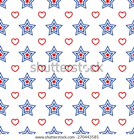 American patriotic seamless pattern in national colors