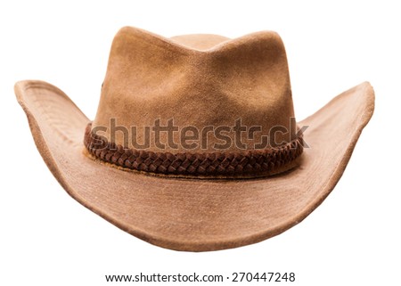 leather cowboy hat isolated on a white background
