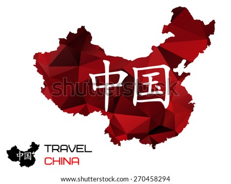 China map with polygonal style