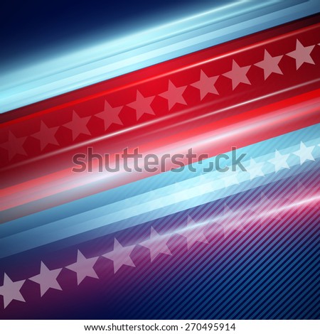 American Independence Day. Vector striped red and blue background 