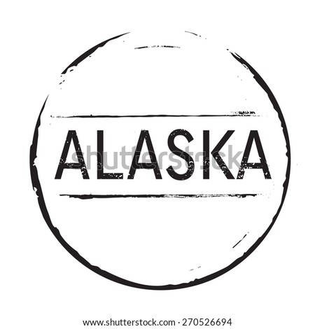 Black vector grunge stamp ALASKA