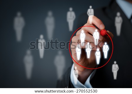 Marketing segmentation, target audience, customers care, customer relationship management (CRM) and team building concepts.
 Royalty-Free Stock Photo #270552530