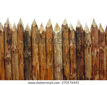 wooden paling isolated on white           Royalty-Free Stock Photo #270576443