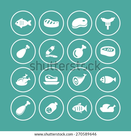 meat icon set