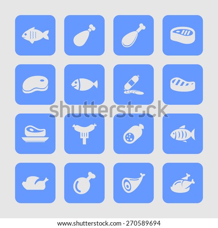 meat icon set