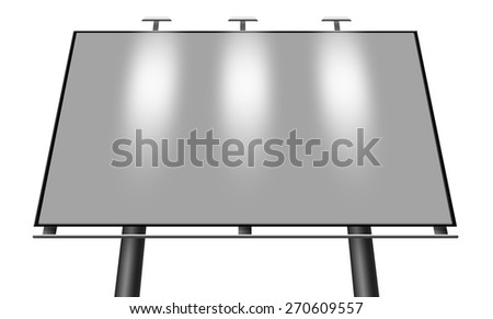 Illustration of blank city billboard isolated on white background