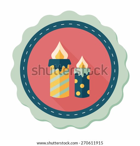Candle flat icon with long shadow,eps10