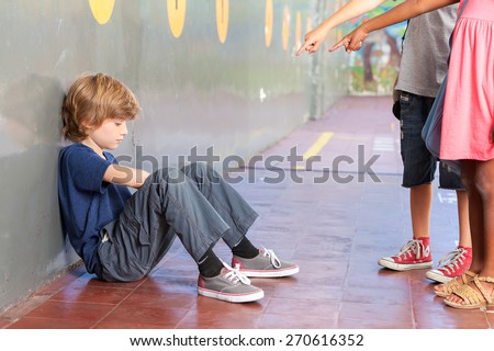 Educational school isolation and bullying concept. Royalty-Free Stock Photo #270616352