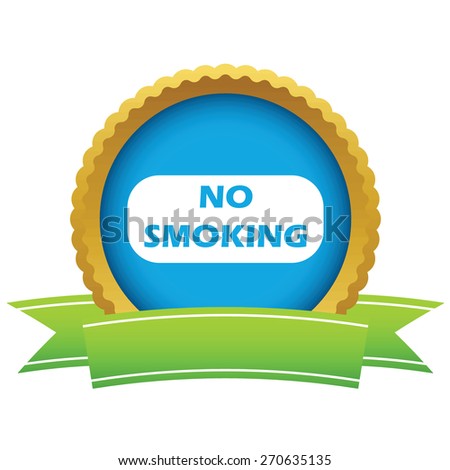 Gold no smoking logo on a white background. Vector illustration