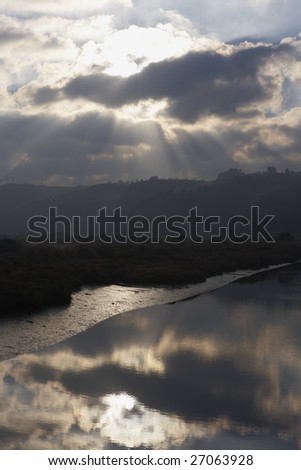 soft morning light at a river bank