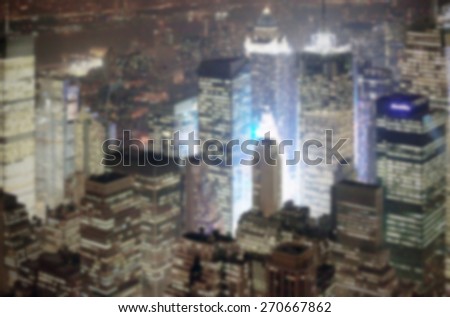 City night lights background. Intentionally blurred editing post production.