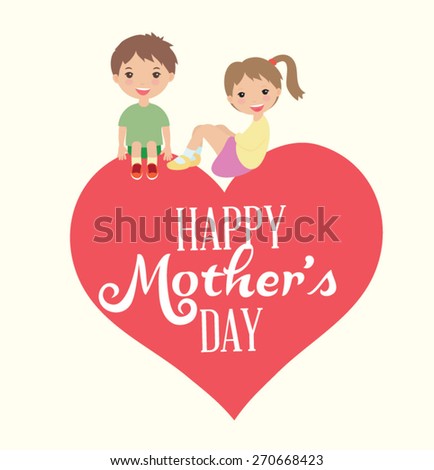 Beautiful card for Mother's Day. Vector illustration