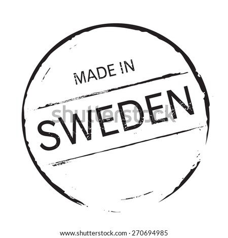 Black vector grunge stamp MADE IN SWEDEN
