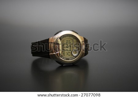 on a black background wristwatch