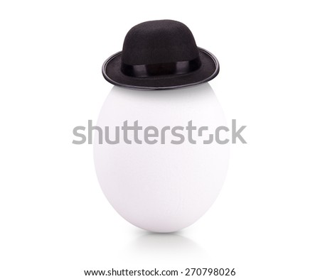 chicken egg with reflection isolated on white background