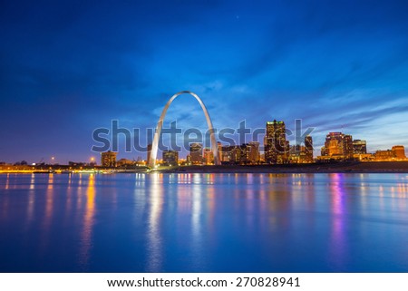 St. Louis downtown at twilight. Royalty-Free Stock Photo #270828941