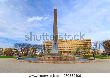 Indiana  Veterans Memorial Plaza in downtown Indianapolis