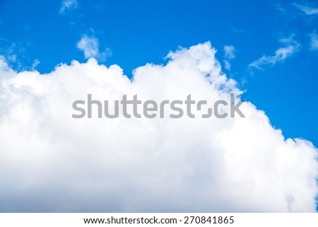 fluffy clouds in the blue sky