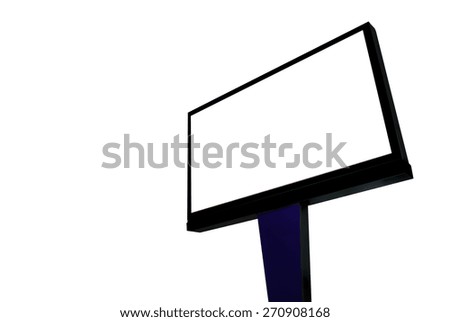 Blank billboard for advertisement isolated on white