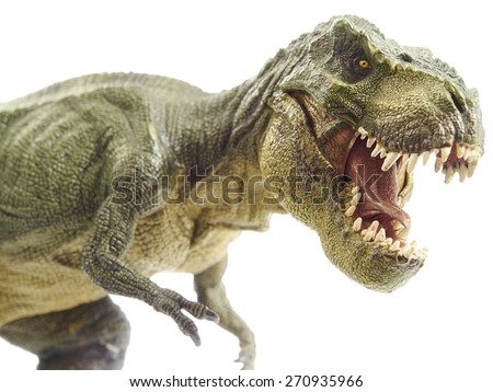 Isolated dinosaur and monster model in white background Royalty-Free Stock Photo #270935966