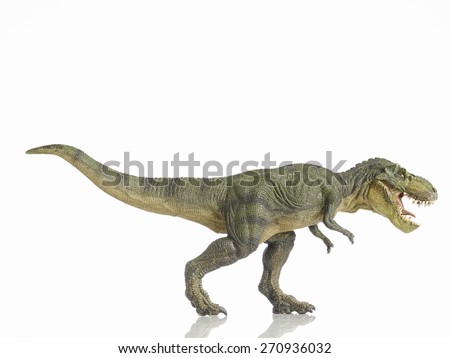 Isolated dinosaur and monster model in white background Royalty-Free Stock Photo #270936032