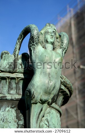 strange looking female statue, versailles, paris, france