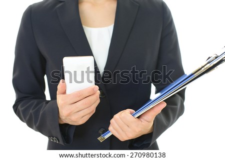 Smart phone with business woman.