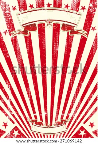 red sunbeams grungy poster. A vintage and retro background for your entertainment
