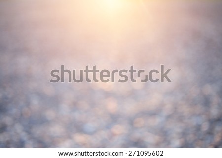 Vintage photo and Abstract blurred background.  stone floor in sunset warm light and lens flare