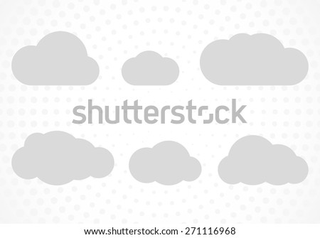 Set of flat clouds icon