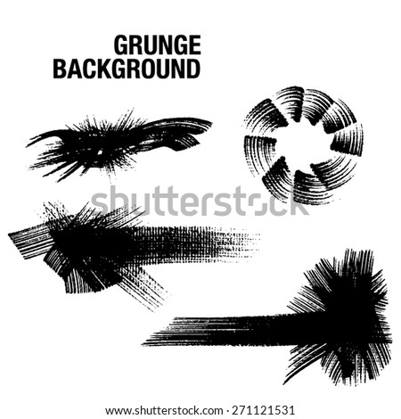 Set of Black ink vector stains - illustration