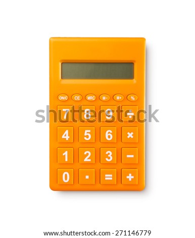 Calculator on a White Background Royalty-Free Stock Photo #271146779