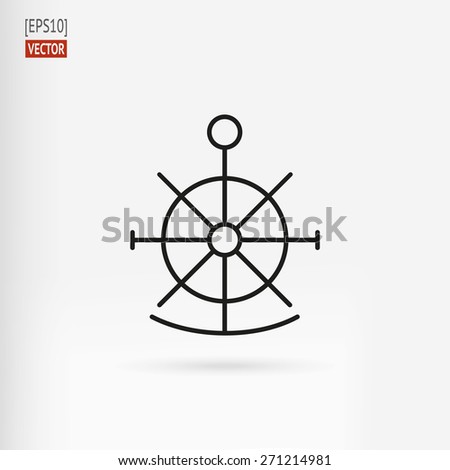 Helm and anchor design element - stock vector