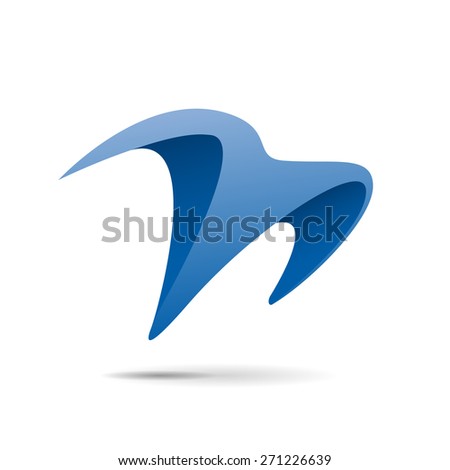 Vector sign abstract  bird in flight