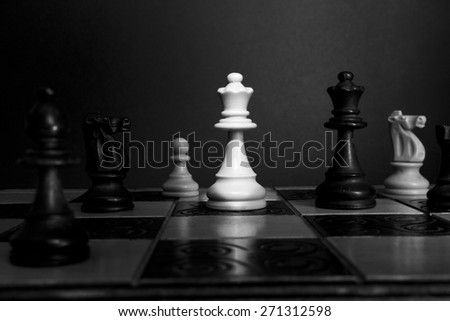 Chess photographed on a chessboard Royalty-Free Stock Photo #271312598