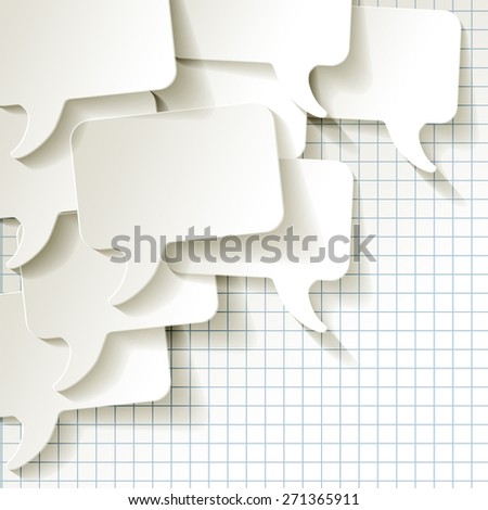 chat speech bubbles vector white on checkered pattern background Royalty-Free Stock Photo #271365911