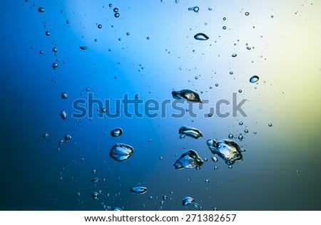 blue water and bubbles