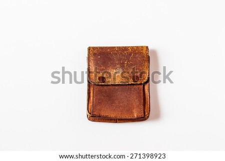 Old wallet isolated on white backgrounds