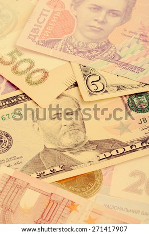 european money and american dollars, instagram style